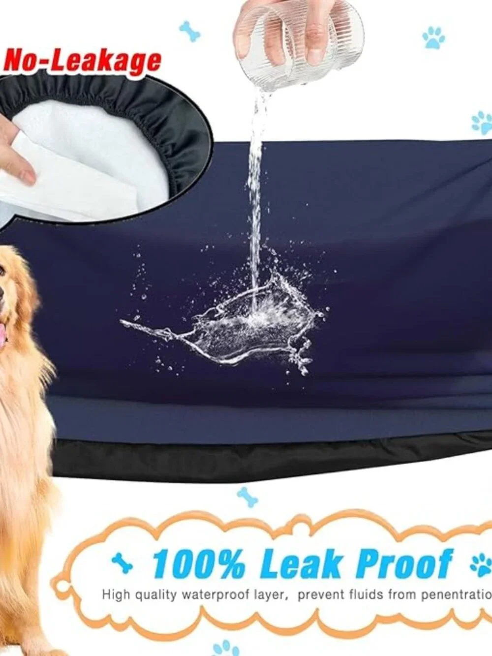 Dog Bed Covers Replacement Washable 100% Waterproof 2 Pack, 44
